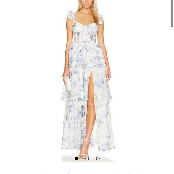 V Chapman Jolie Gown in Provencal Blue Floral
